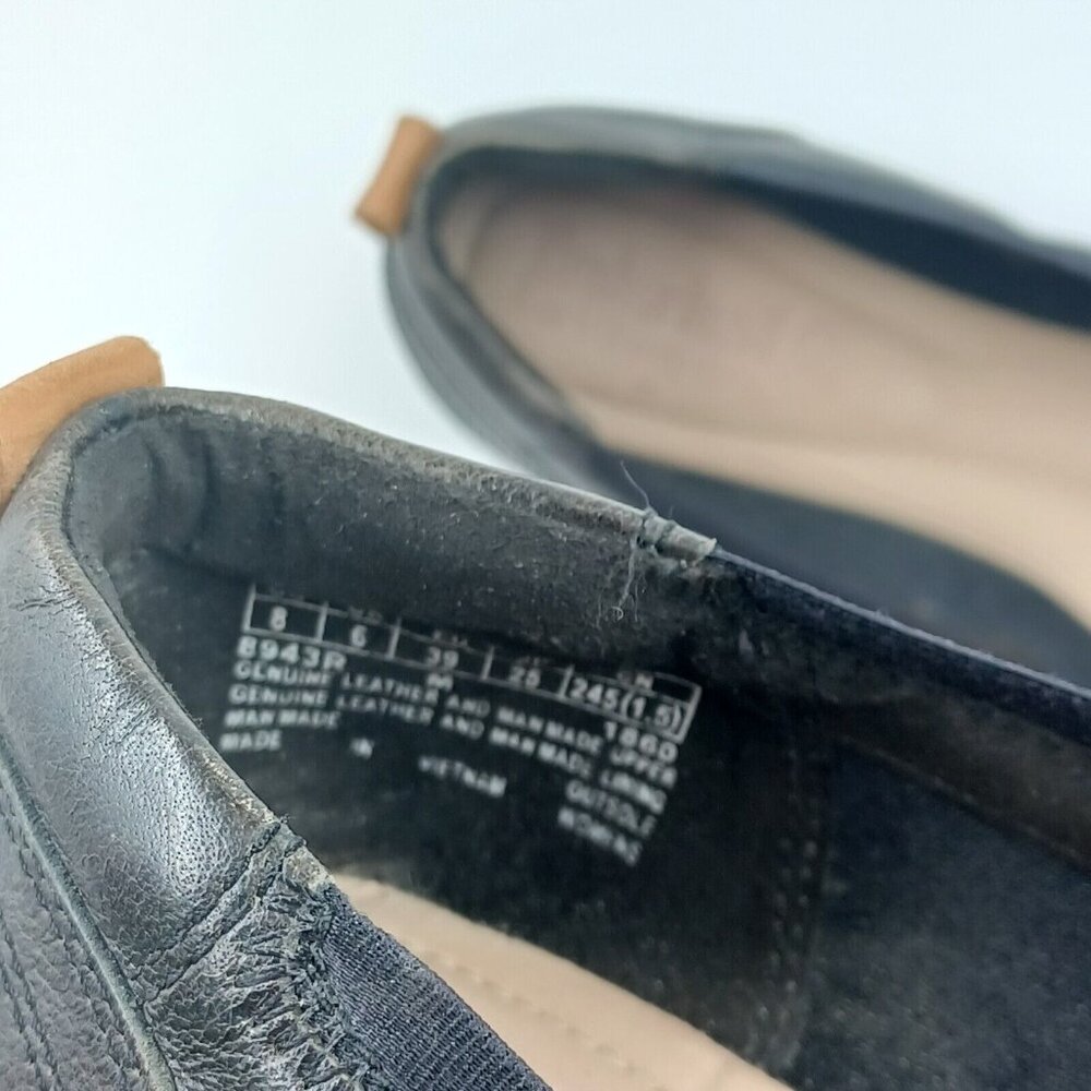 Timberland Women's Shoe Black Sz 8 Leather Earthkeepers Rubber Sole Ballet Flats - Picture 7 of 9